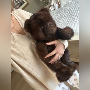 Real Mink Brown Teddy Bear - medium